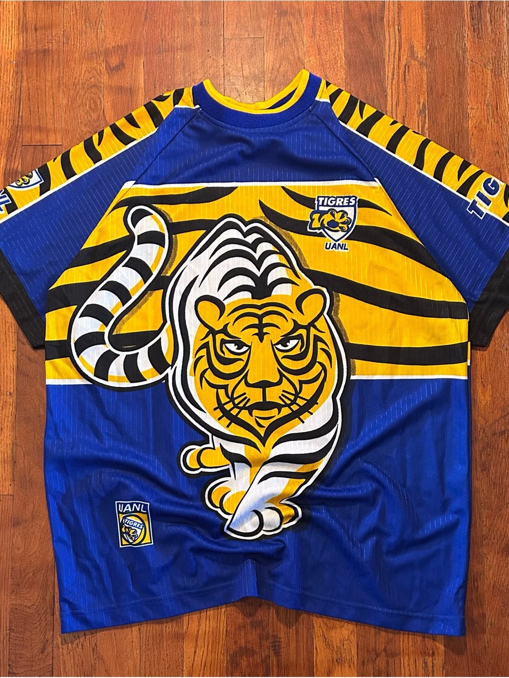 Vintage Tigres UANL Soccer Futbol Blokecore AOP Mexican Bootleg Jersey XL